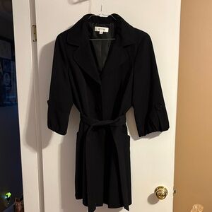 Black Belted Coat Suit studio 3/4 puff sleeves new not worn 16 see pics detailed